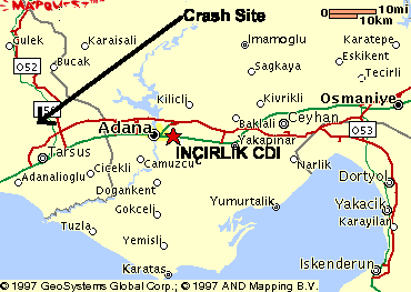 Map of crash scene